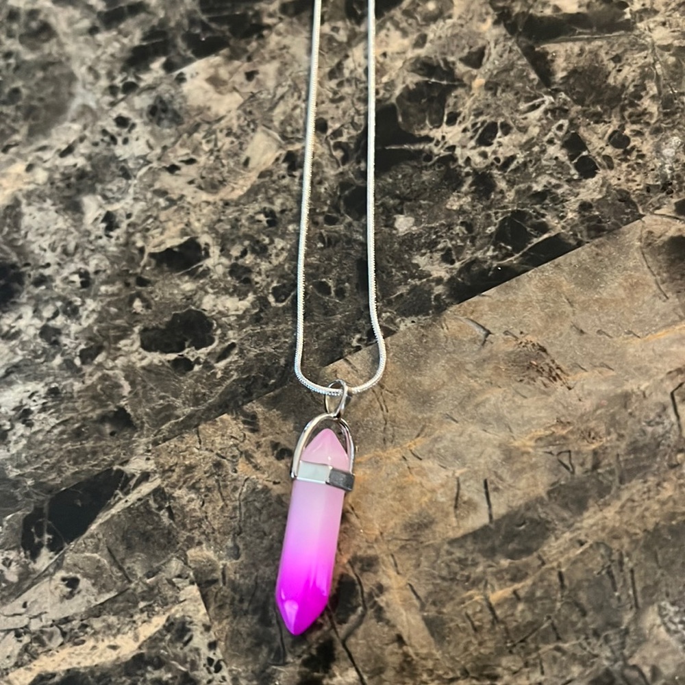 Handmade Hexagon Natural Stone Crystal Necklace